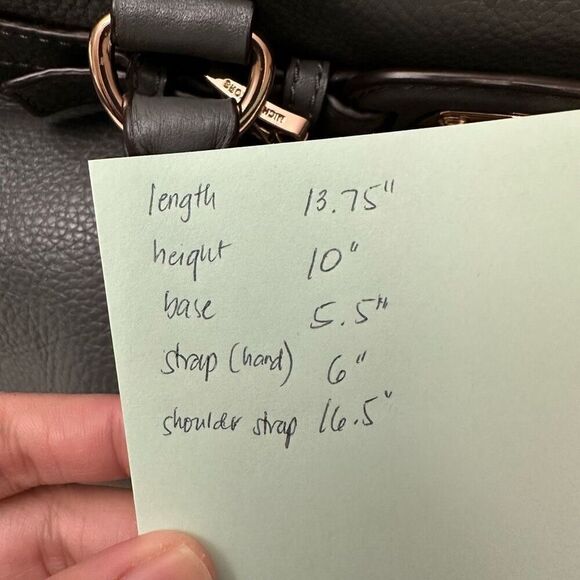 Michael Kors Classic Hamilton Gray Pebbled Leather Shoulder/Hand Satchel Large - Picture 8 of 10